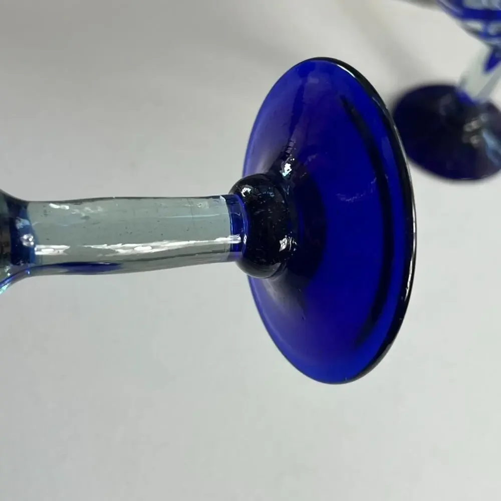 Mexican Swirl Hand Blown Margarita Glasses 7